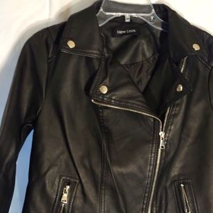 NEW, FAUX LEATHER BOMBER JACKET